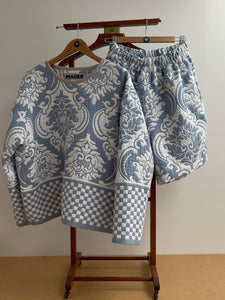 Pullover & shorts set - double sided cotton throw